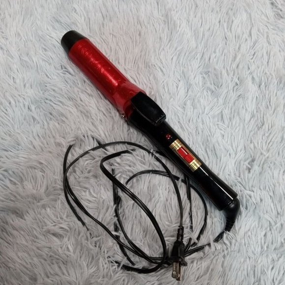 Revlon RV-013 1-1/2" Adjustable Heat Red‎ Aluminum Hair Curling Iron - Picture 1 of 7